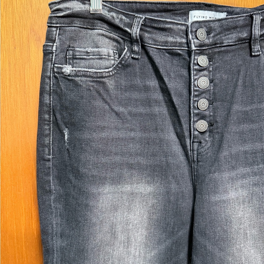 Flying Monkey Black Washed Button-Fly Flare Jeans - Picture 5 of 13